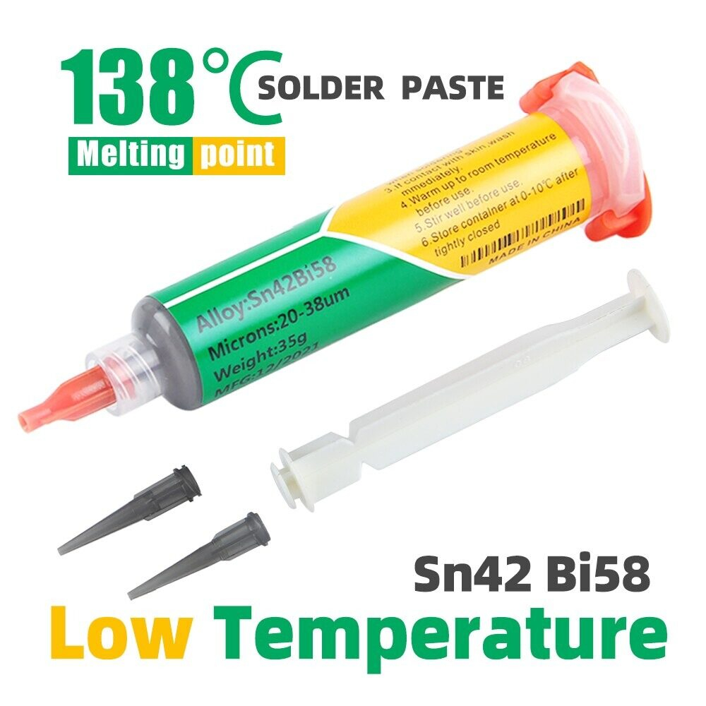 Sn42Bi58 ตะกั่วเหลว ตะกั่วบัดกรี จุดหลอมละลาย 138 องศา 1 หลอด 35 กรัม สำหรับบัดกรีอุปกรณ์ SMD ขนาดเล็ก by ZEROBIKE