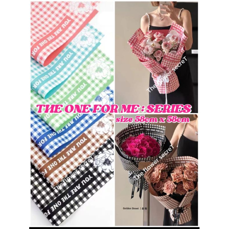 [พร้อมส่ง] The one for me : serise ลายสก็อต กระดาษห่อช่อดอกไม้/ของขวัญ || size 58cm x 58cm || ▪▶