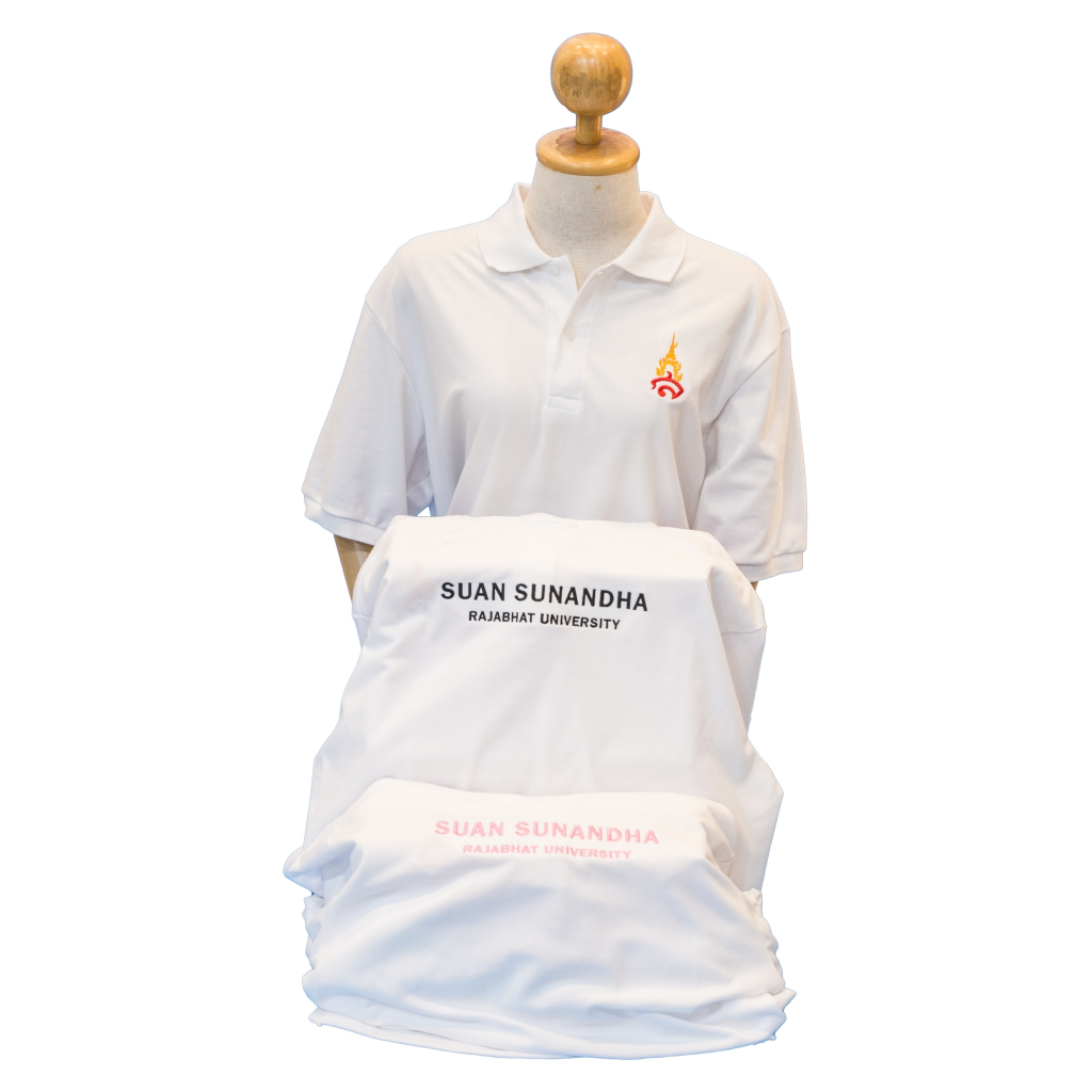 เสื้อโปโลตรา ส มี 5 สี สีดำ/สีกรม/สีเทา/สีชมพู/สีขาว