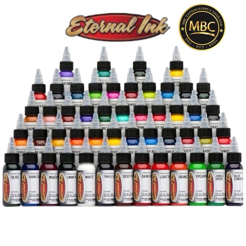 ซื้อ หมึกสักลาย ETERNAL INK 🇺🇸หมึกสีสักตัวแท้100%🇺🇸ร้านค้าในไทย🇹🇭 รับประกันสีแท้สักตัวได้ปลอดภัย100%