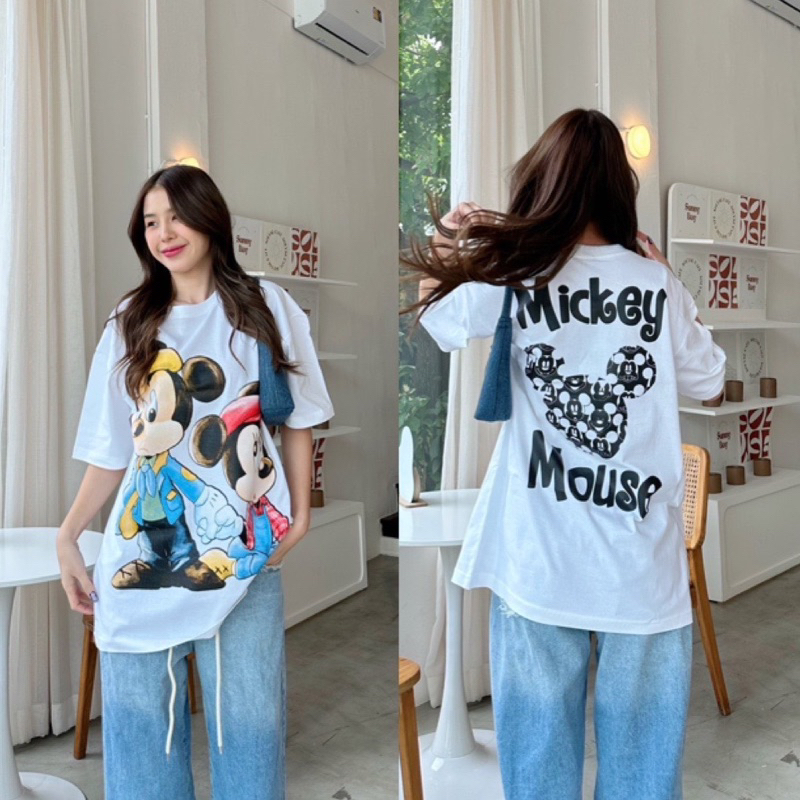 เสื้อยืดลายการ์ตูนเจ้าหญิงโอเวอร์ไซร์สกันหน้าหลัง❤️