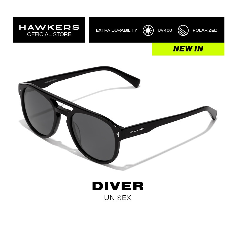 HAWKERS Polarized Diver แว่นกันแดดสำหรับทั้งชายและหญิง ยูนิเซ็กซ์ ผลิตภัณฑ์อย่างเป็นทางการได้รับการออกแบบในสเปน.