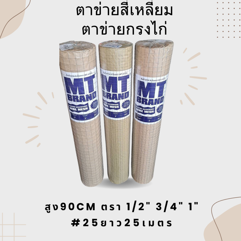 ลวดตาข่าย ตาข่ายกรงไก่ ชุบสังกะสี ตาข่ายสี่เหลี่ยม MT - รูปที่ 5