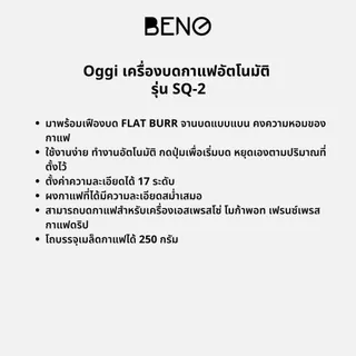 OGGI เครื่องบดเมล็ดกาแฟอัตโนมัติ รุ่น SQ2