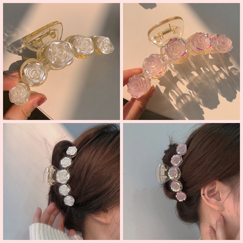 แฟชั่นเกาหลีใส Camellia Peach คลิปฉลามขนาดใหญ่
