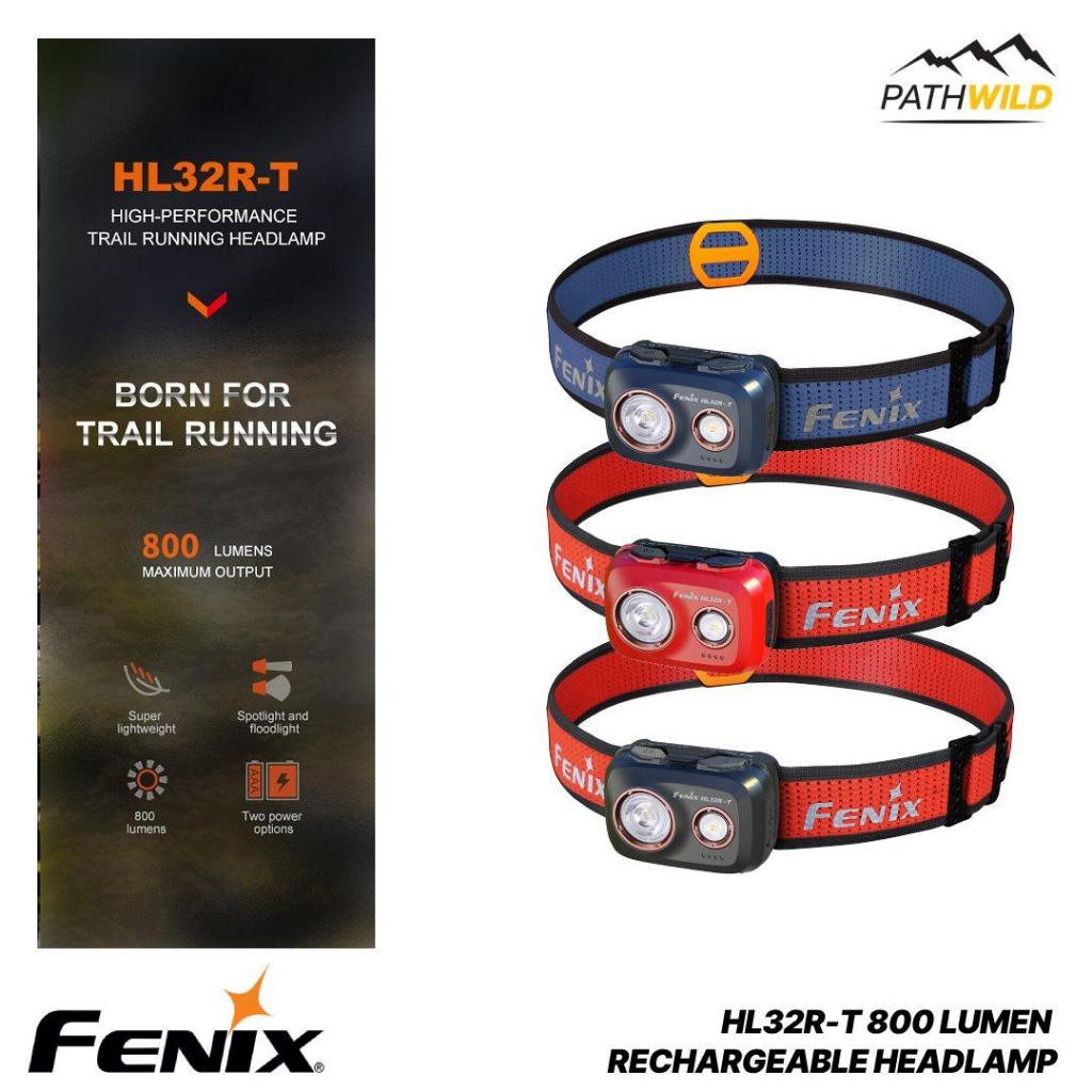 FENIX HL32R-T 800 LUMEN RECHARGEABLE HEADLAMP ไฟฉายคาดหัวทรงสปอร์ต ความสว่างสูงสุด 800 ลูเมน ใช้แบตเ