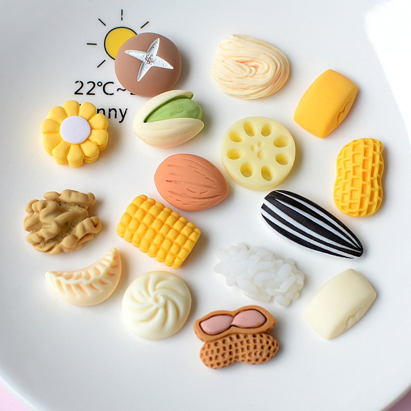 E006 เรซิ่นอาหารจำลอง 3D (คละแบบ 10 ชิ้น)  อุปกรณ์ตกแต่ง งาน DIY แต่งเคสโทรศัพท์ งานฝีมืออื่นๆ พร้อมส่งจากไทย