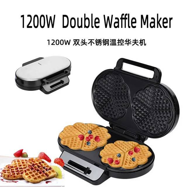รุ่นใหม่🍕เครื่องทำวาฟเฟิล Double waffle maker เครื่องอบวาฟเฟิลไฟฟ้า 1200W.