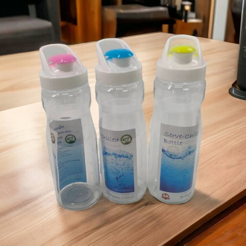 ขวดน้ำ กระติกน้ำ 7.5x7.5x20.5cm 600ml ฝามือจับ