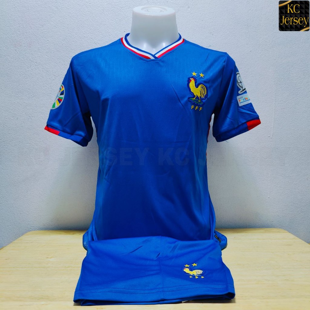 ชุดกีฬา ทีมชาติ ฝรั่งเศส FRAN เสื้อ+กางเกง ปี 2025 แขนสั้น ชุดผู้ใหญ่ รุ่นใหม่ล่าสุด มีไซส์ M---3XL
