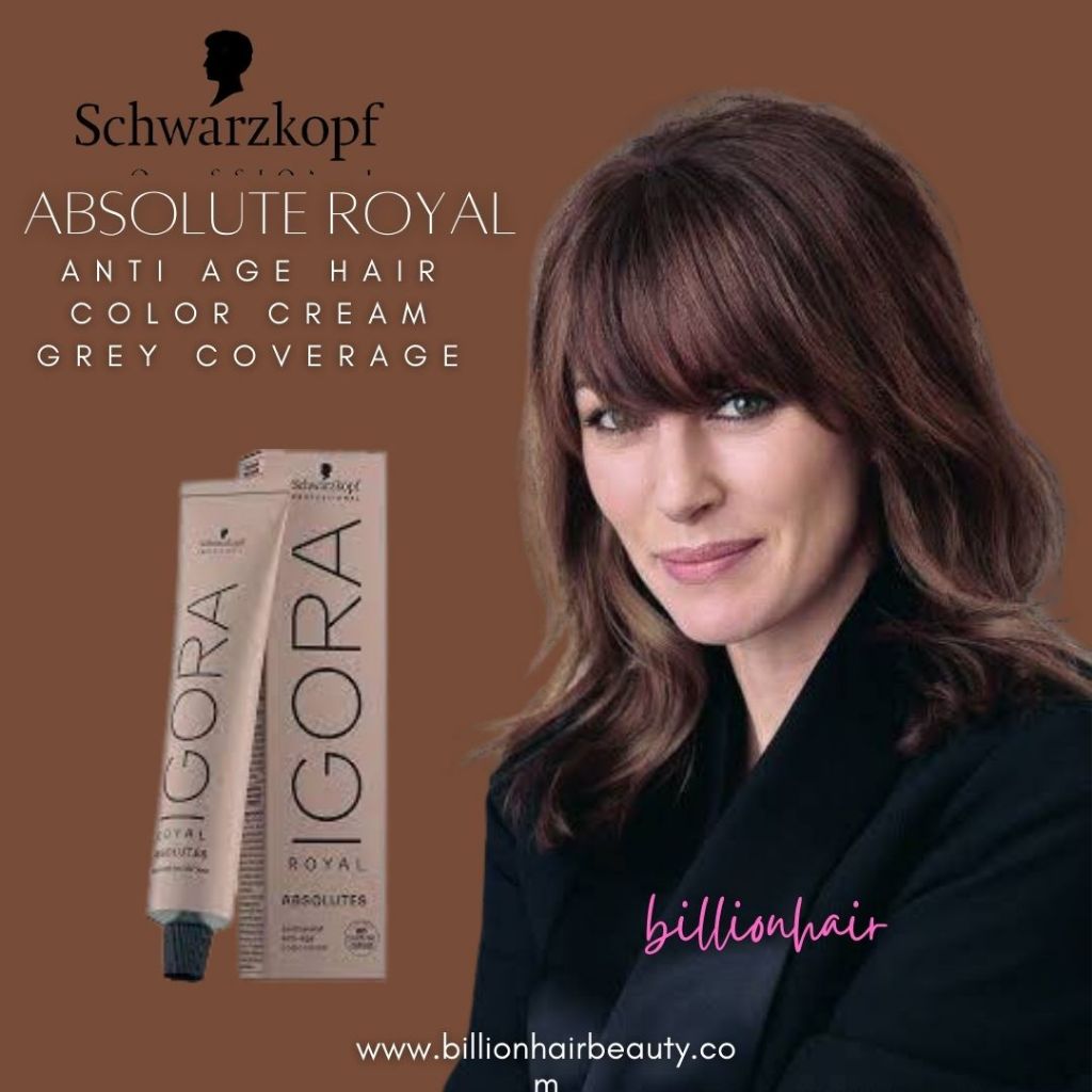 Schwarzkopf IGORA Royal Absolute permanent Anti Age color cream 60ml  พร้อมตัวผสมสีแบบแบ่งบรรจุ 60ml