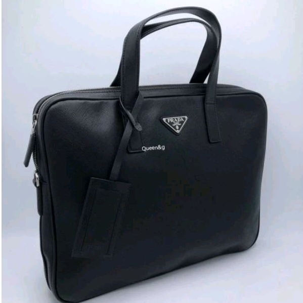 xSOLDx crossbody briefcase กระเป๋าเอกสาร หนังแท้ Prada กระเป๋าทำงาน กระเป๋าผู้ชาย ทางการ แบรนด์เนม มือสอง เดินทาง