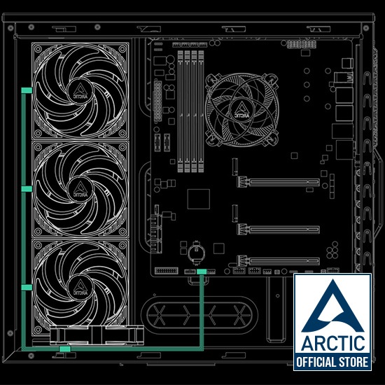 [Arctic Official Store] ARTCTIC 4-PIN PWM FAN SPLITTER CABLE (Cable / สายวายพ่วงพัดลม)