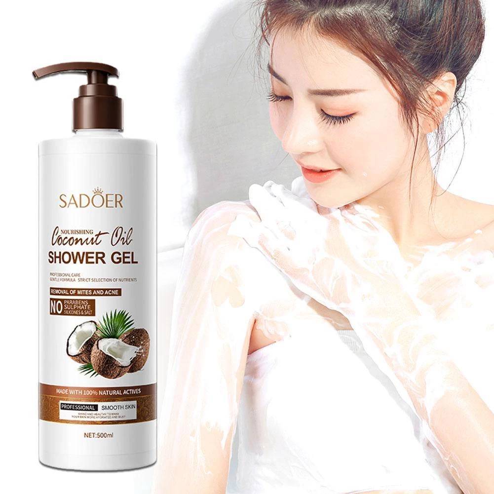 SADOER COCONUT OIL SHOWER GEL ครีมอาบน้ำ มะพร้าว ชุ่มชื้น ฟื้นฟูผิว กลิ่นหอม 500 ml.