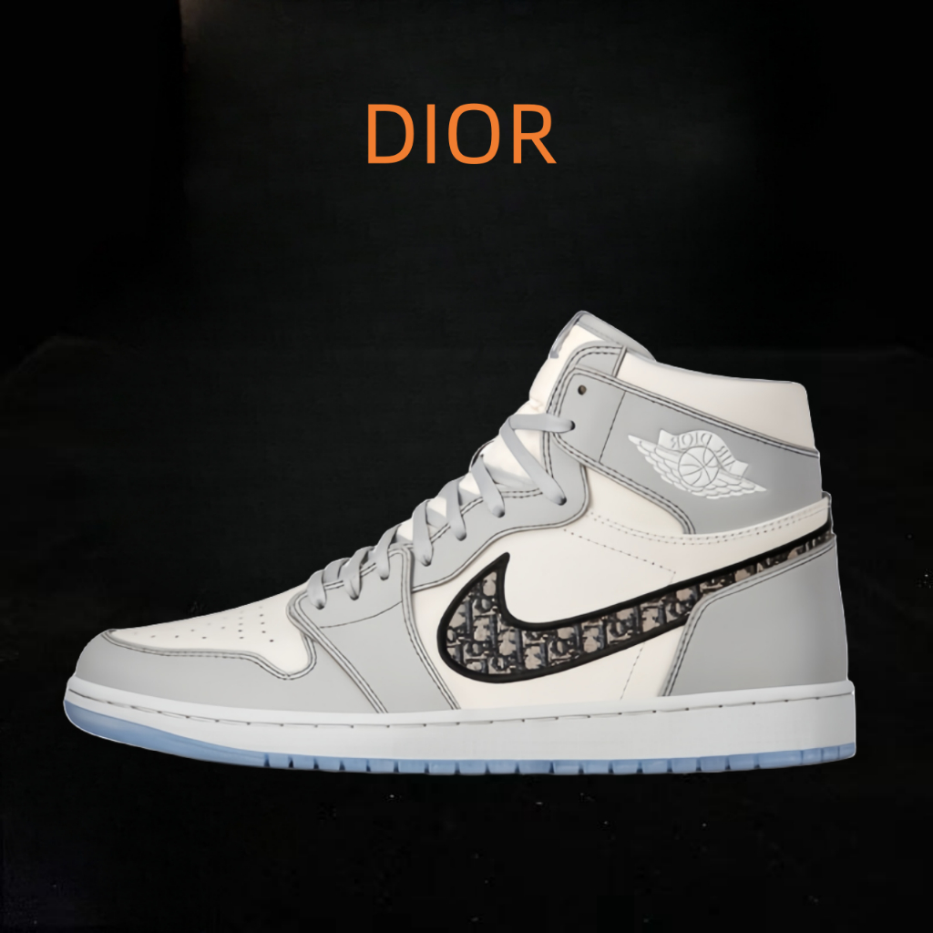DIOR x Jordan Air Jordan 1 High Og สีขาว ของแท้ 100 %