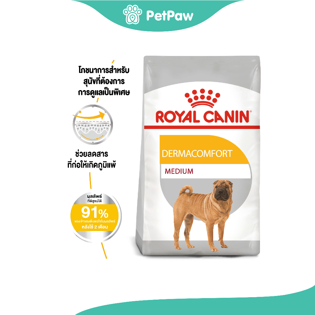 Royal Canin MEDIUM DERMACOMFORT สุนัขโตพันธุ์กลางผิวแพ้ง่าย 3 kg