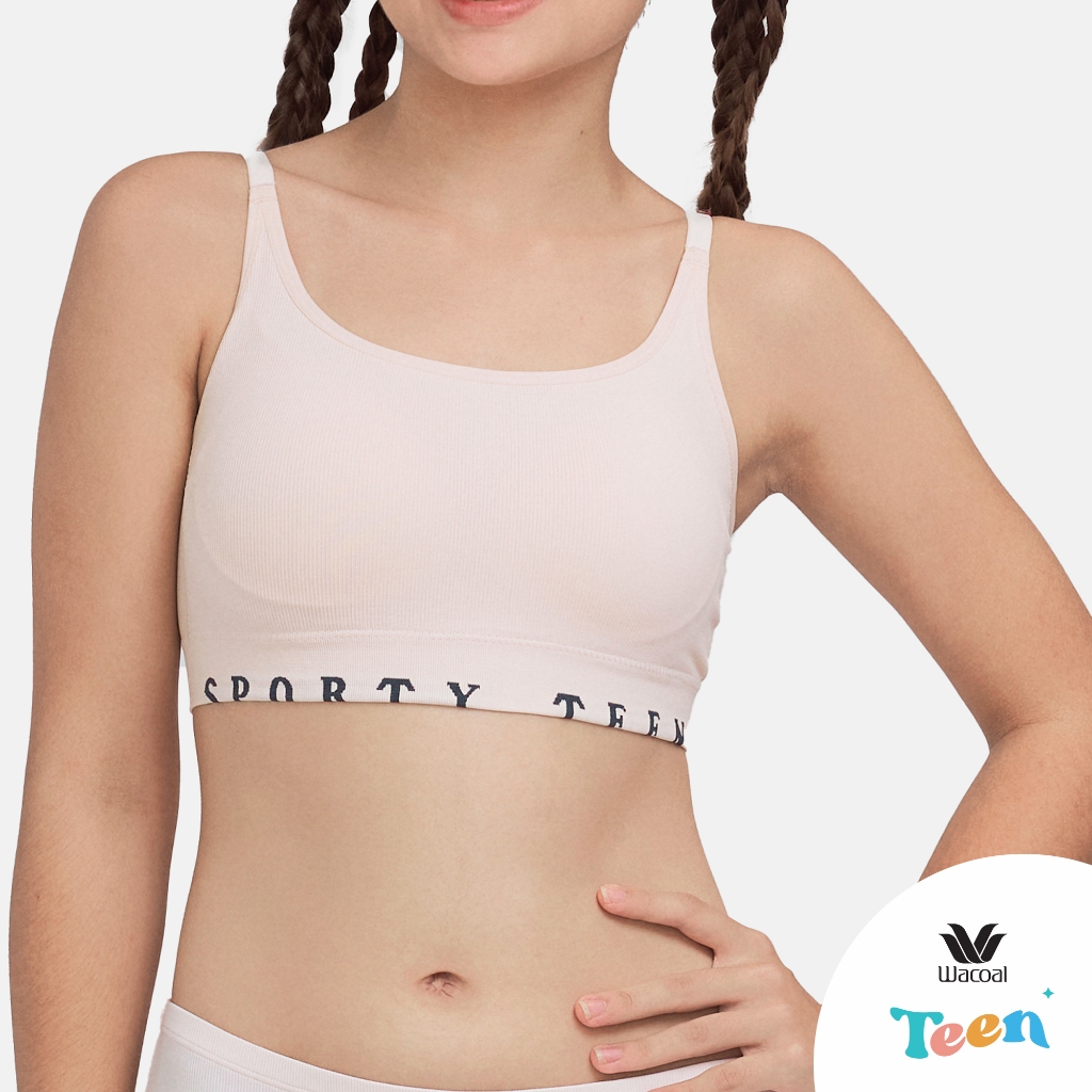 Wacoal Teen ชุดชั้นในสำหรับวัยใส บราไร้โครง รูปแบบสปร์อต รุ่น WBT114 สีเนื้อ (NN)