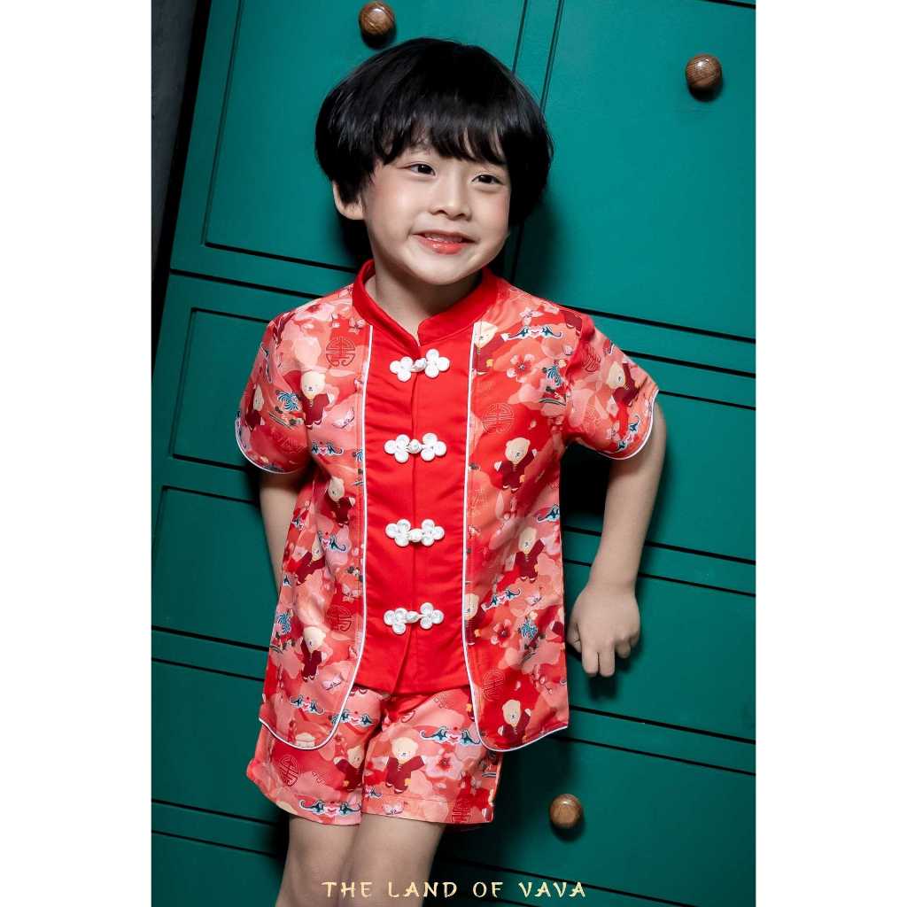 Thelandofvava VNYI1087 ชุดเซ็ทตรุษจีนเด็กผู้ชาย ลิขสิทธิ์แท้จาก vava