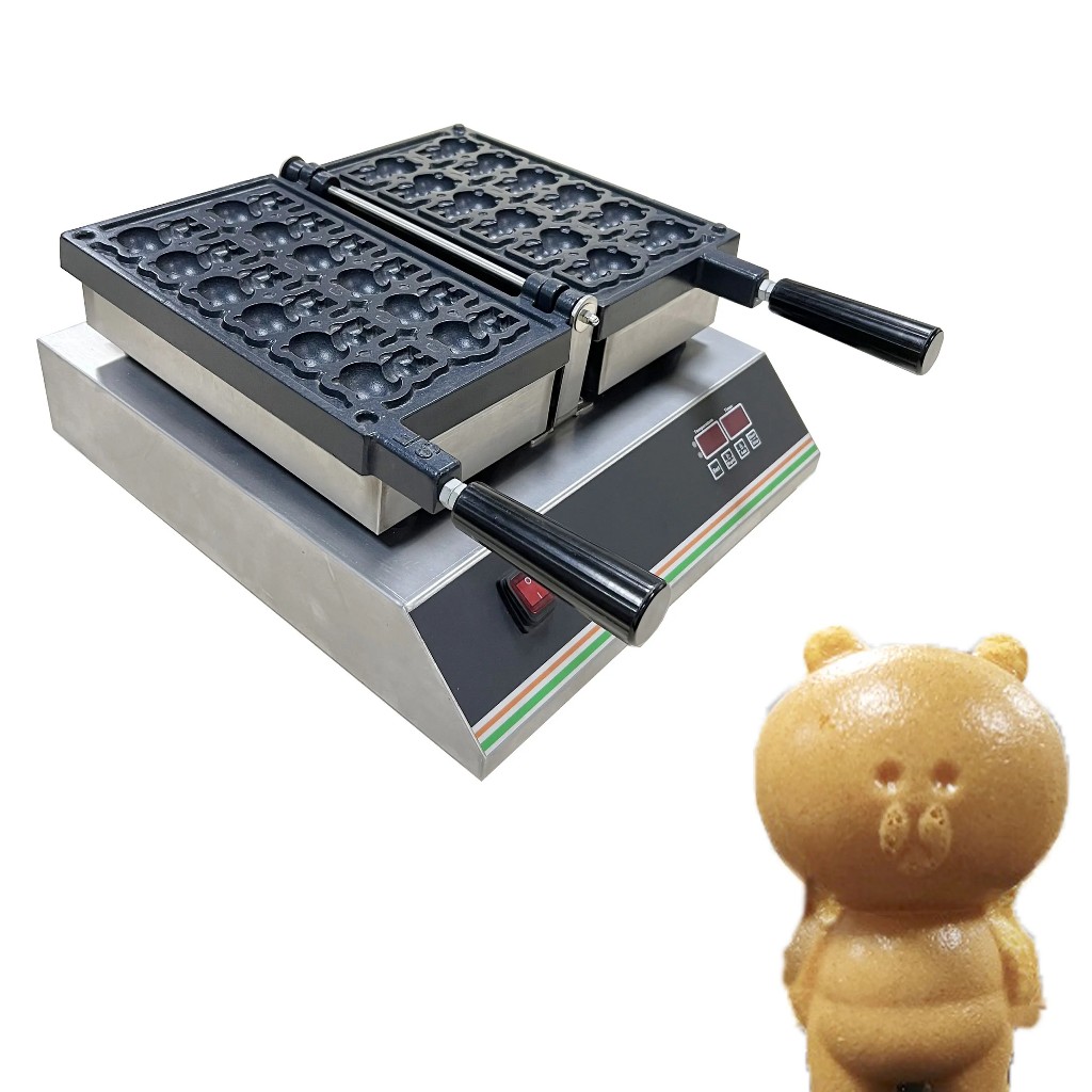 เครื่องทำวาฟเฟิลหมี 12 ชิ้น เครื่องทำวาฟเิลไฟฟ้า 12 bear waffle makers