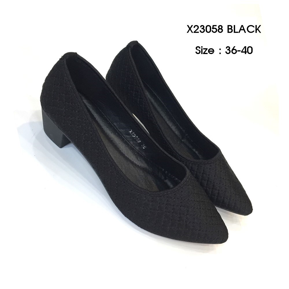 prettycomfort รองเท้าคัทชู แฟชั่น หญิง ใส่ทำงาน ส้นpuสูง1.5นี้ว พี้นกันลื่น หนังนิ่ม พี้นนุ่ม น้ำหนักเบา X23058 X23042