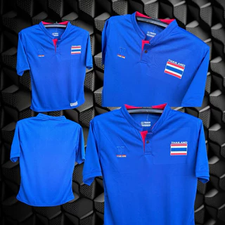 เสื้อกีฬา คอจีนเฟ็กธงชาติ คอจีนมีกระดุม พร้อมส่ง