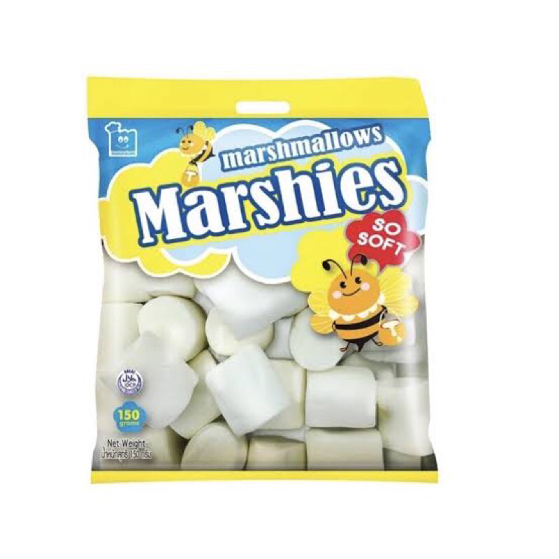 ️  มาร์สแมลโลว์ Marshmallow ( 150 กรัม )❕Marshies มาร์ซี่ส์  ️   ขนมมาร์ชแมลโลว์ ย่างไฟ ทานเล่น หรือตกแต่งของกิน