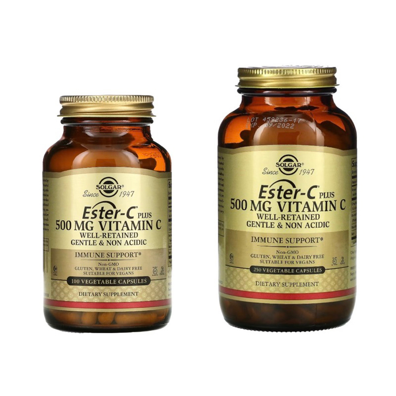 วิตามินซี แคปซูล exp 07/2026 Solgar Ester-C Plus 500 mg Vitamin C