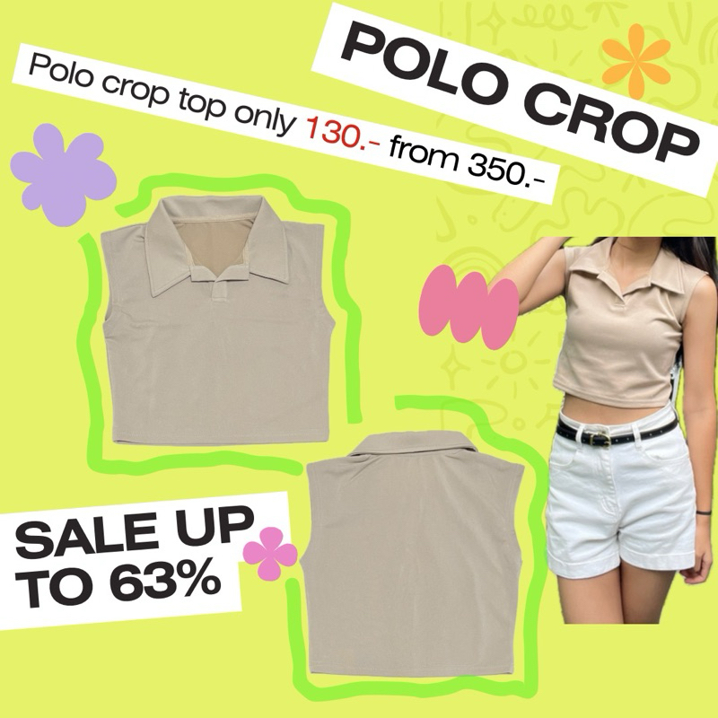 [CLEARANCE SALE❗️] dariela.bkk | (พร้อมส่ง) Polo sports crop tops เสื้อโปโลแขนกุดครอป