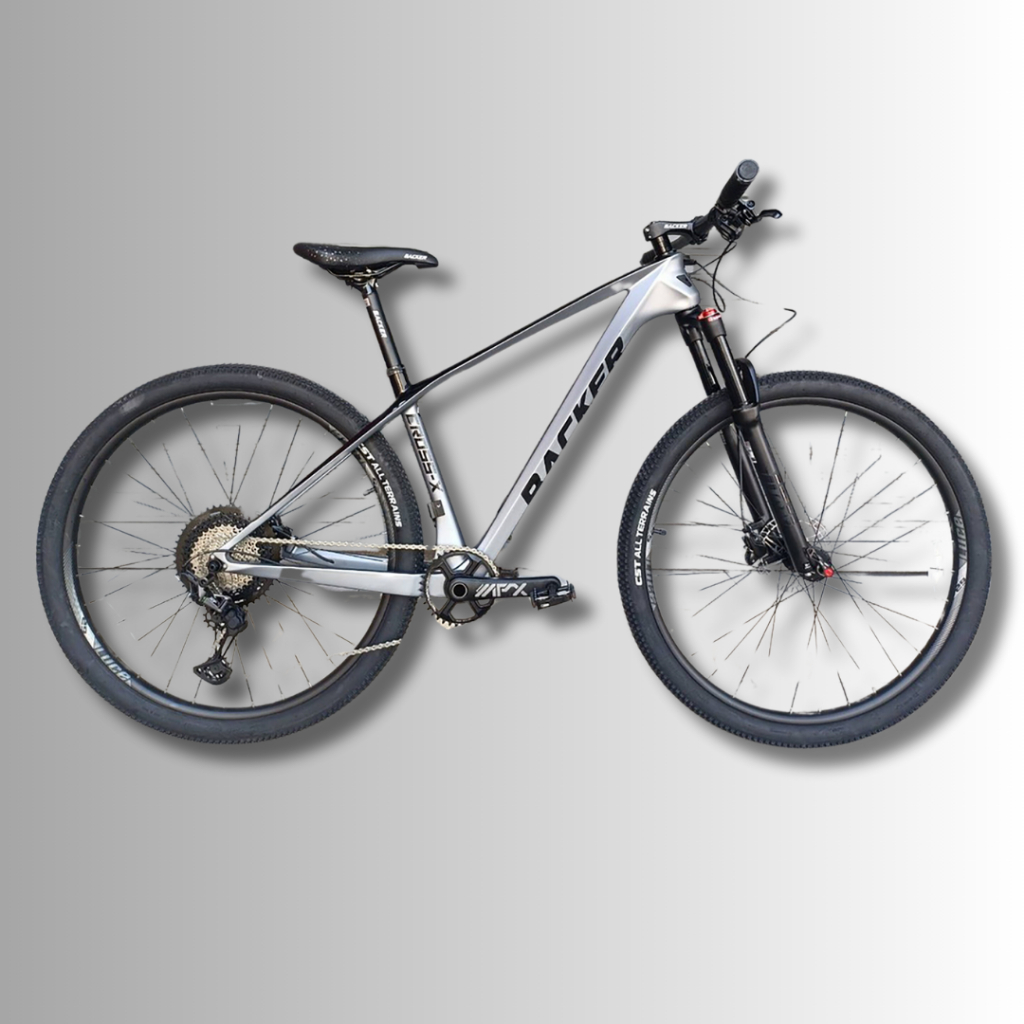 จักรยานเสือภูเขา BACKER Cross-X เฟรมคาร์บอน เกียร์ SHIMANO XT 2*12 speed โช๊คลม ล้อ 29, grey-17"
