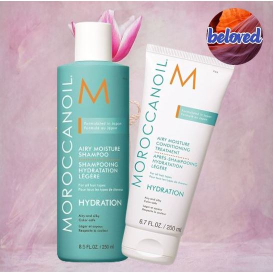 Moroccanoil Airy Moisture Shampoo/Conditioner แชมพู ครีมนวด เพิ่มความชุ่มชื้นสำหรับผมแห้ง ขาดการบำรุง Hydrating