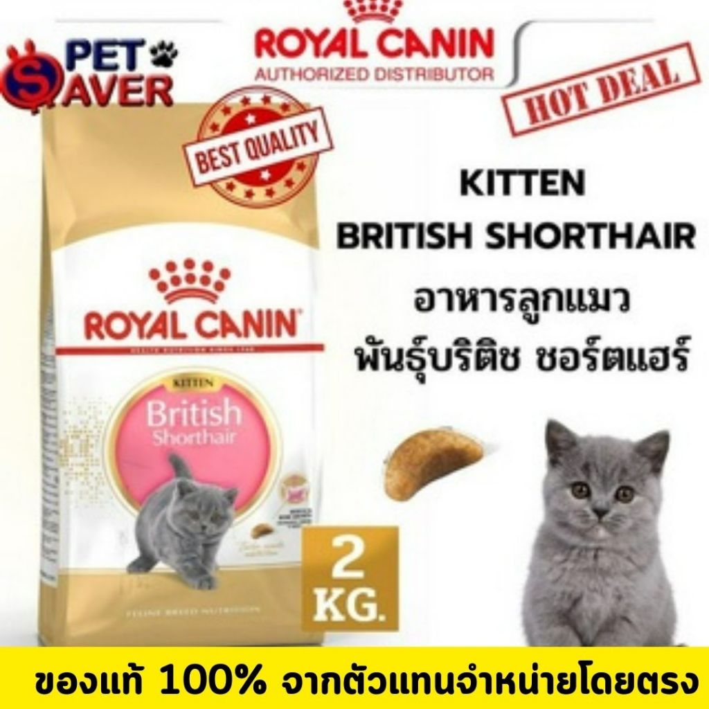 Royal Canin Kitten British Shorthair 2kg (ลูกแมว) อาหารลูกแมว บริติช ชอร์ตแฮร์ 2 kg