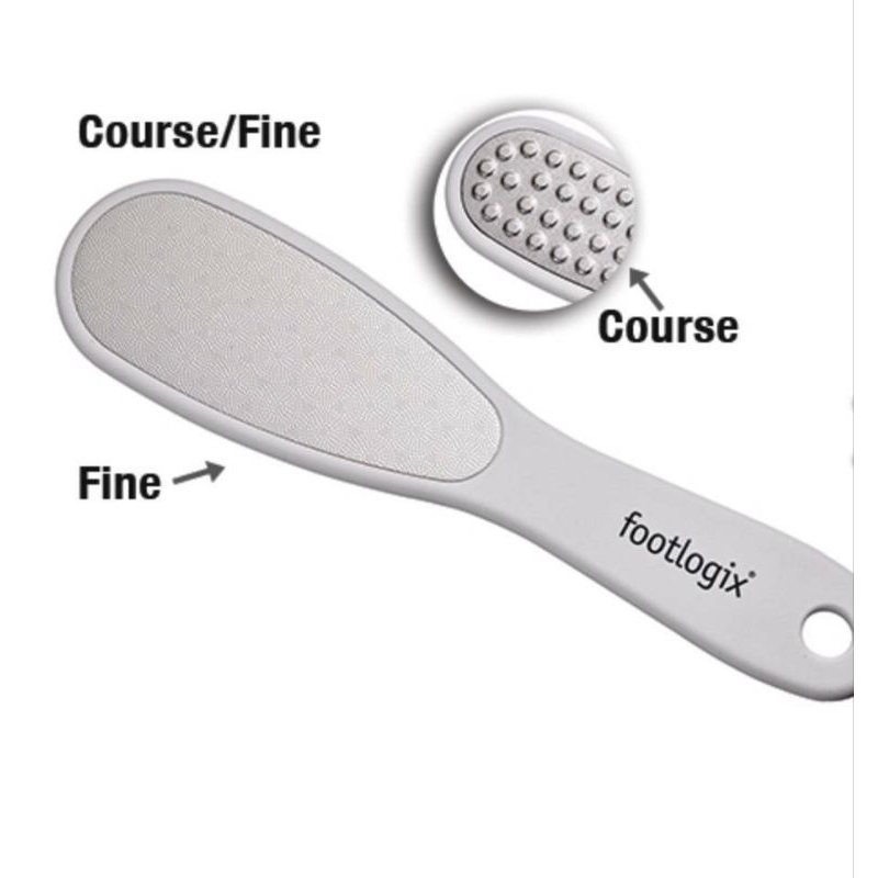 ที่ขัดส้นเท้าสเตนเลส ด้ามพลาสติก Stainless steel 2ด้าน Footlogix ของแท้นำเข้าจาก แคนาดา