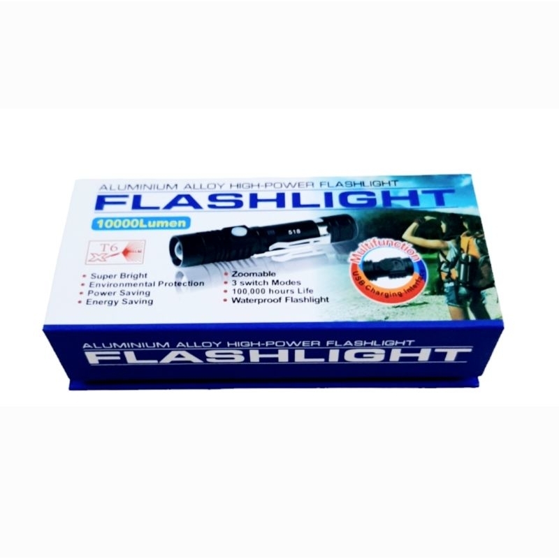 ชุดเซตไฟฉายซูม PAE 518 22000W T6  Led Zoom Flashlight