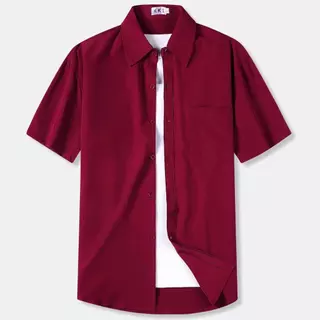 เสื้อเชิ้ตแบบใหม่ล่าสุด ผ้ายืดใส่สบาย 104#เสื้อเชิ้ตสีดำ มีกระเป๋าหน้า