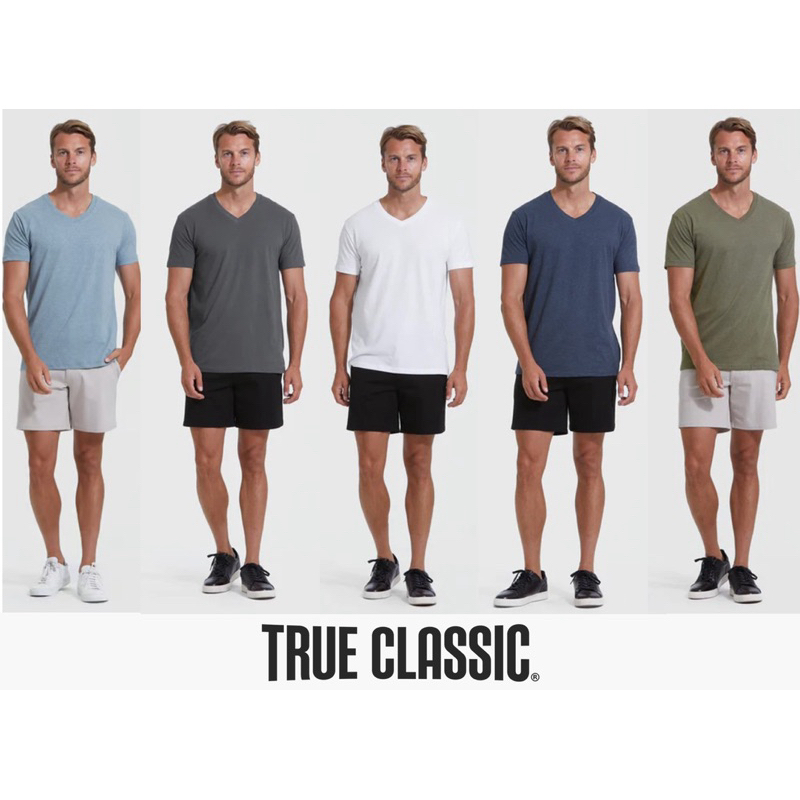 เสื้อยืดคอวี True Classic Premium V-Neck Short Sleeve T-Shirt - รูปที่ 5