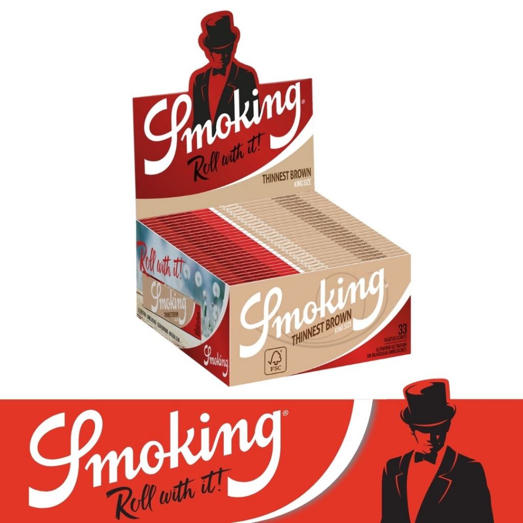 กระดาษมวน Smoking Rolling Paper Thinnest Brown KS (1 box of 50 packs)