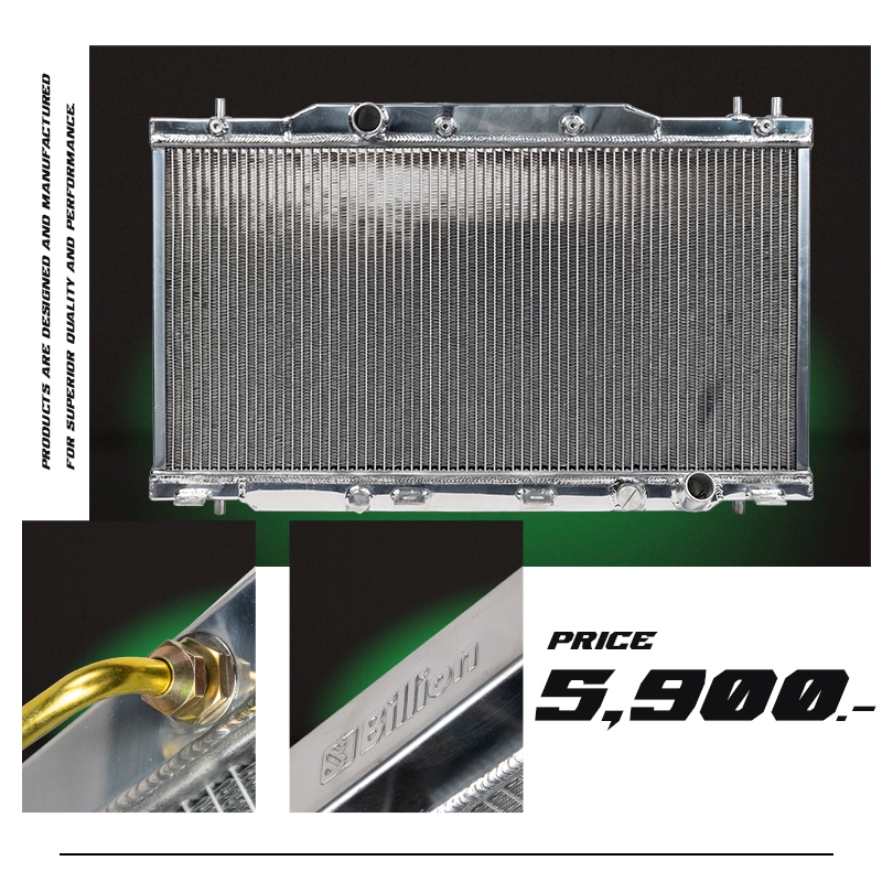 BILLION 2-ROW FULL ALUMINUM RADIATOR COMPATIBLE WITH HONDA SWAP K-SERIES (MT) #หม้อน้ำBILLION