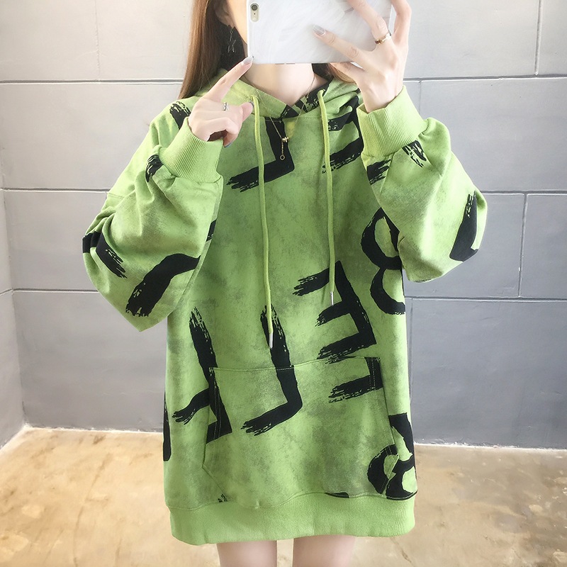 เสื้อแขนยาวมีฮู๊ด Oversize (อก 52 นิ้ว) พิมพ์ลายทั้งตัว มีกระเป๋าหน้า ผ้าคอตตอล สินค้าพร้อมส่ง B61