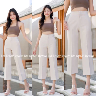 กางเกงขากระดิ่งน้อย ตะขอหน้า ผ้าไอวี่ ผ้าเปเป้ S - 2XL ป้าย SMSHOP พร้อมส่ง