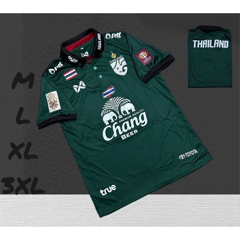 เสื้อบอลเสื้อกีฬาทีมไทยมีแค่เสื้อชายหญิงใส่ได้ผ้านิ่มเย็นใส่สบายขนาดไซร้M L XL 3XL