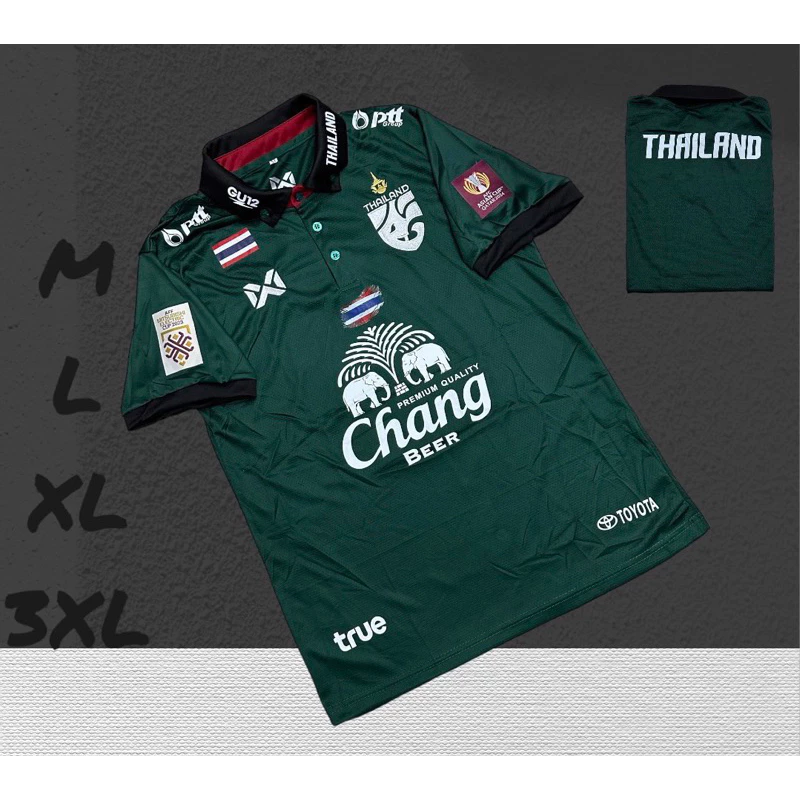 เสื้อบอลเสื้อกีฬาทีมไทยมีแค่เสื้อชายหญิงใส่ได้ผ้านิ่มเย็นใส่สบายขนาดไซร้M L XL 3XL