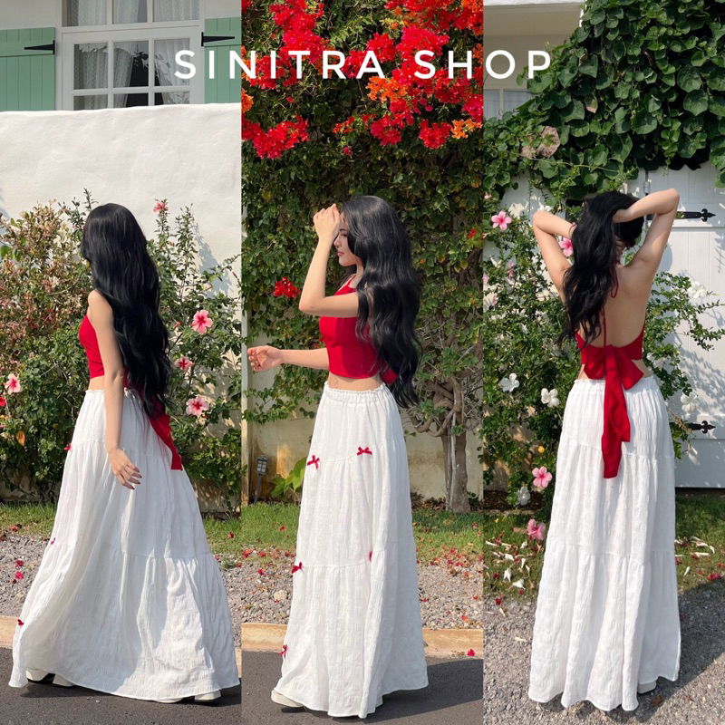 Lily Skirt กระโปรงยาวผ้าเบาพริ้วมีซับใน Sinitra Shop