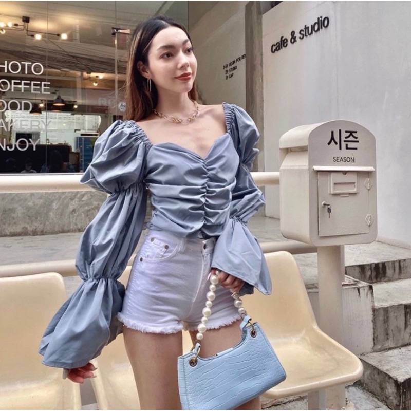 SALE Mika เสื้อแขนยาว สไตล์ญาญ่า แต่งบอดี้สูททรงสวยสุดๆ