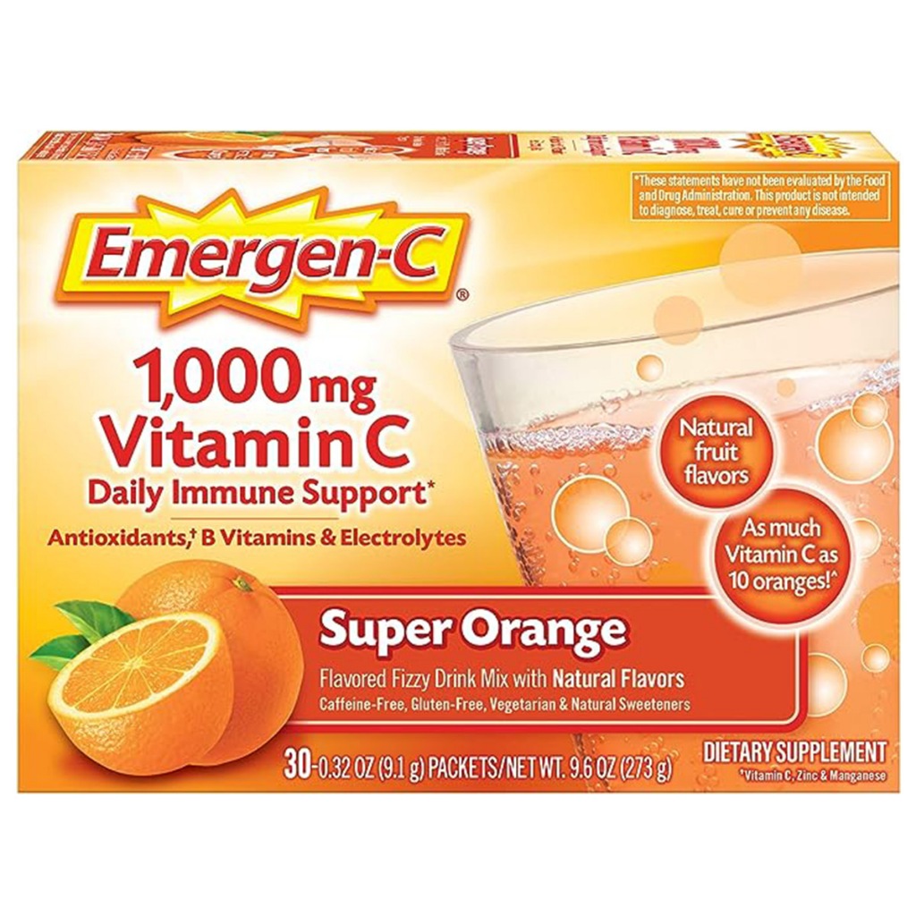 พร้อมส่ง🔴 Emergen-C Vitamin C 1000mg Super Orange 30 ซอง วิตามินซีผง เครื่องดื่มวิตามินซี วิตามินซีชง