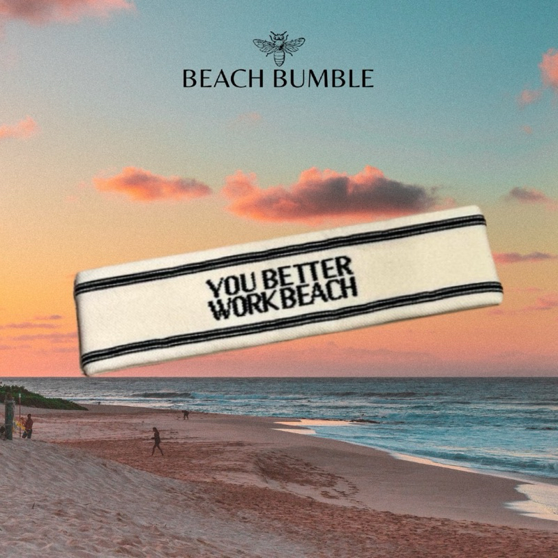 Headband “You Better Work Beach” สีครีม (Cream)