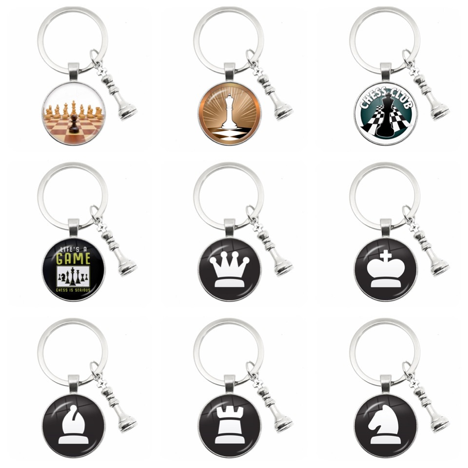 [Super_Chess] พวงกุญแจหมากรุกโลหะ Metal Chess Keychain