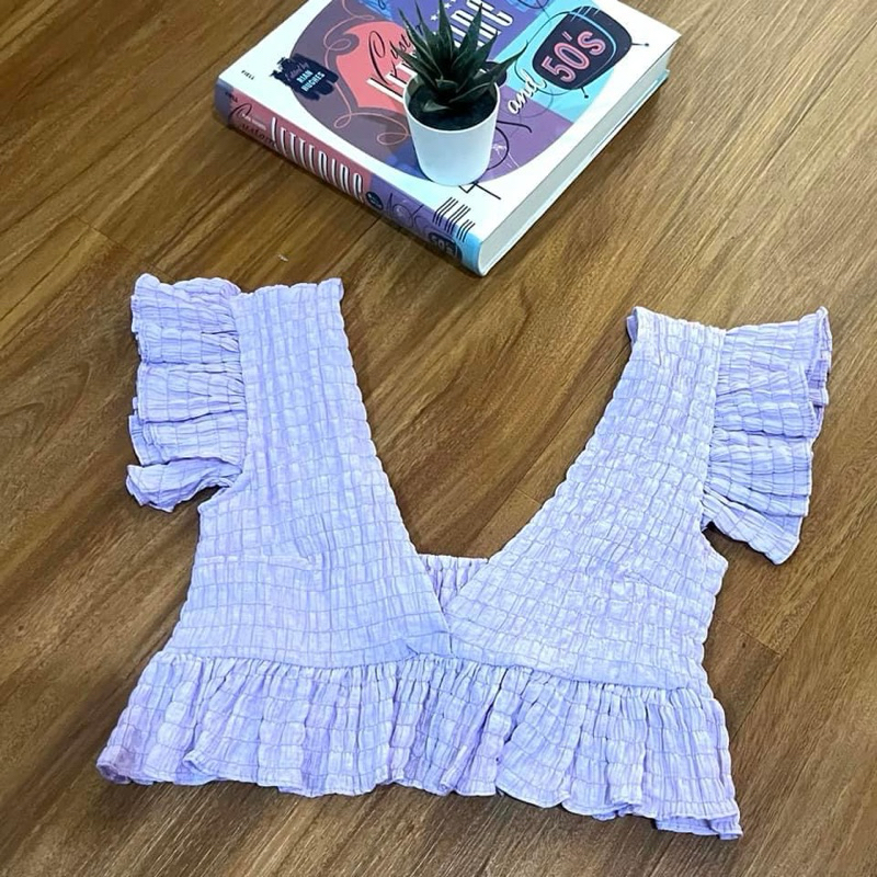 G-rose เสื้อครอปแขนระบาย