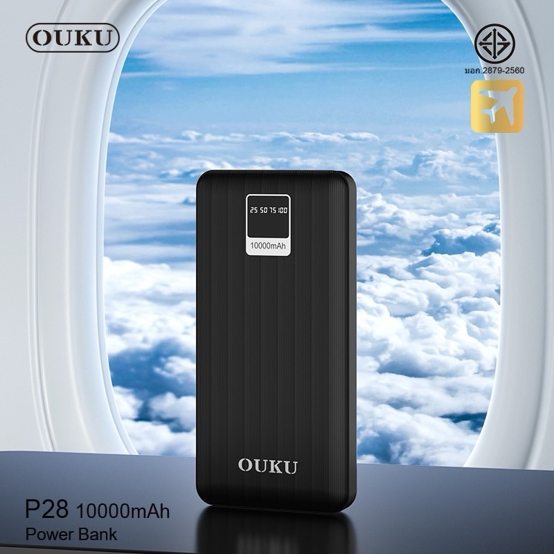 Power Bank OUKU รุ่น P27, P28, J42A,BDY01 10000mAh 20000mAh 30000mAh ชาร์จเร็ว2.4A พาวเวอร์แบงค์ USB TypeC มีจอLEDแสดงผล