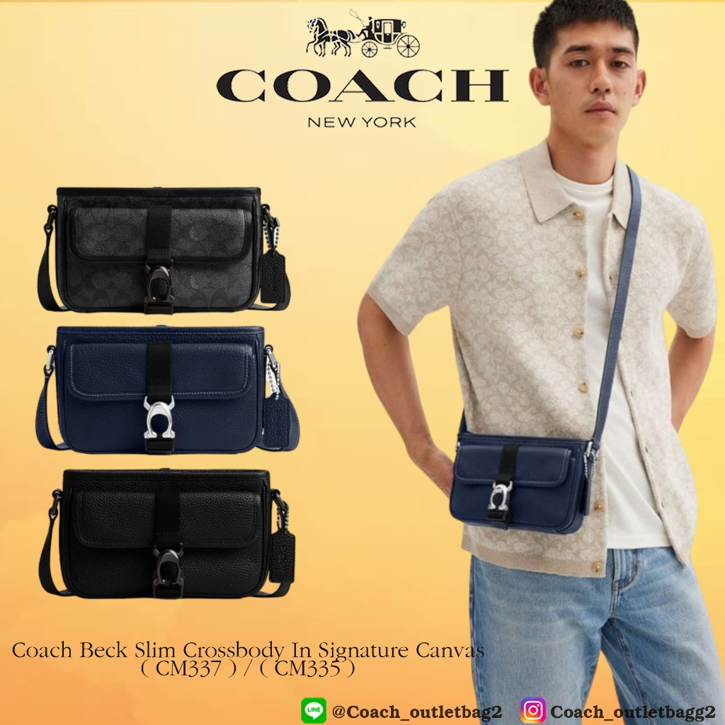 Coach Beck Slim Crossbody In Signature Canvas (CM337/CM335)