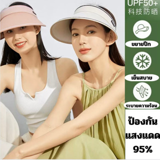 (พร้อมส่ง)หมวกกันแดดปีกกว้าง ป้องกันยูวีUPS50+ หมวกครึ่งใบ ใ…